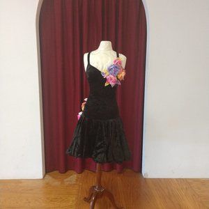 Black Floral Latin Rhythm Dress